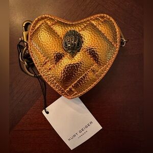 KURT GEIGER
KENSINGTON HEART Metallic Orange Bag Charm Gemstone NWOT